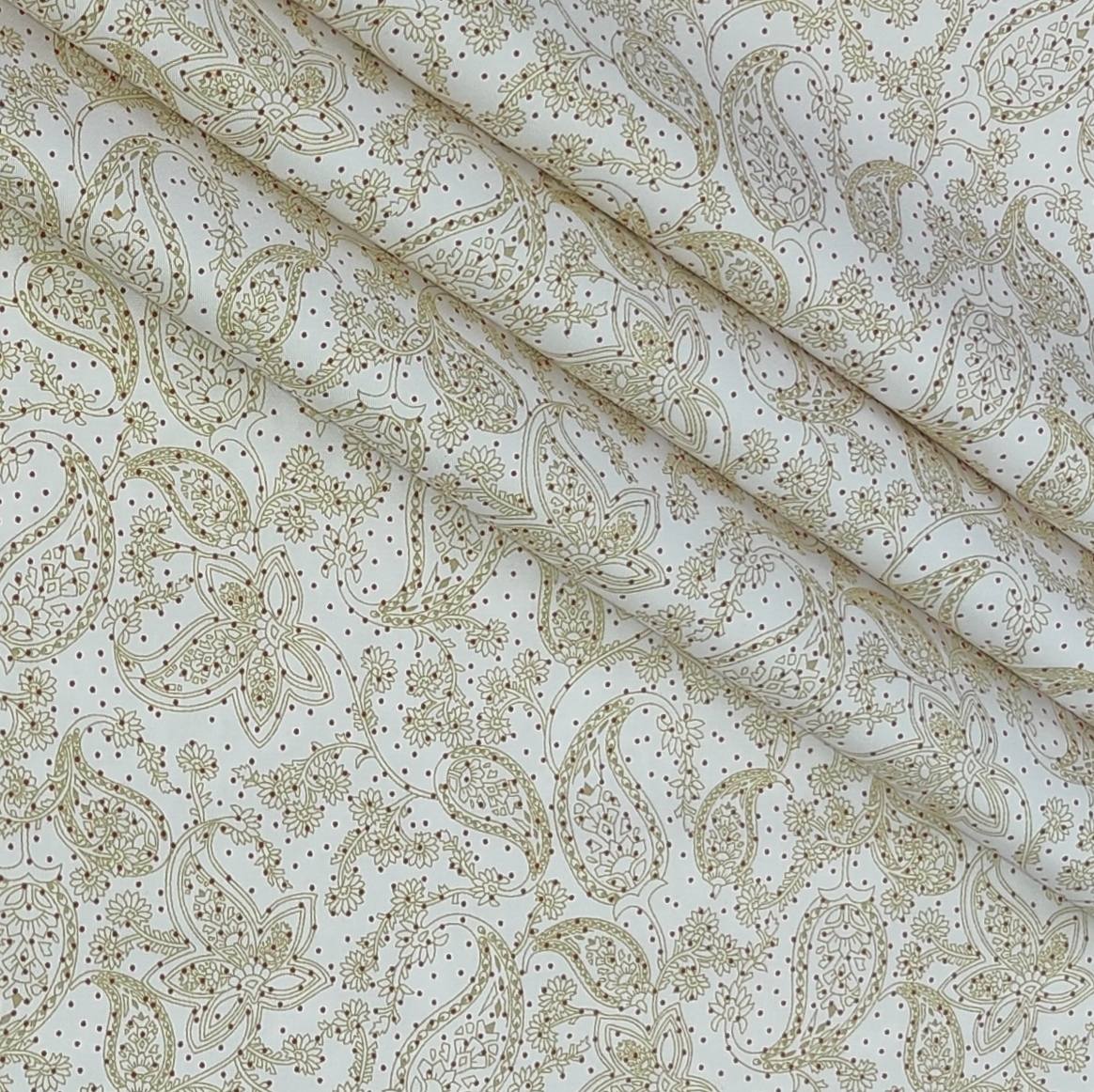Shirt Fabric Raymond 100% Giza Cotton Print Colour Tan Beige